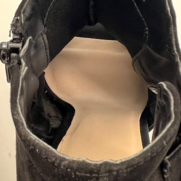 Fergalicious By Fergie Revenge Black Peep-Toe Block Heels Womens 8.5M Zippered - Picture 15 of 16